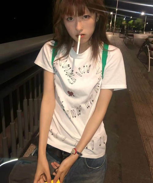 AsheKsha(アシクシャ)の「ゆったり半袖Tシャツ(Tシャツ/カットソー・レディース・ホワイト・M)」の5枚目の写真