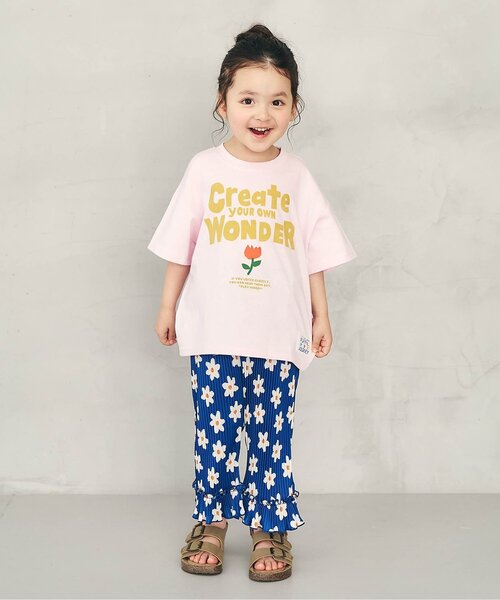 apres les cours(アプレレクール)の「アソートロゴ・モチーフゆったり半袖Tシャツ(Tシャツ/カットソー・キッズ・グリーン/ブラウン/イエロー/ネイビー/サックスブルー/アイボリー/ピンク・130/120/110/90/80/100)」の9枚目の写真