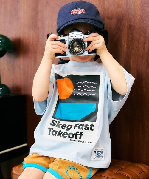 apres les cours(アプレレクール)の「アソートロゴ・モチーフゆったり半袖Tシャツ(Tシャツ/カットソー・キッズ・グリーン/ブラウン/イエロー/ネイビー/サックスブルー/アイボリー/ピンク・130/120/110/90/80/100)」の13枚目の写真