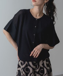 【ANNA LUNA】フレアスリーブ が華やかな 5分袖 ニット カーディガン