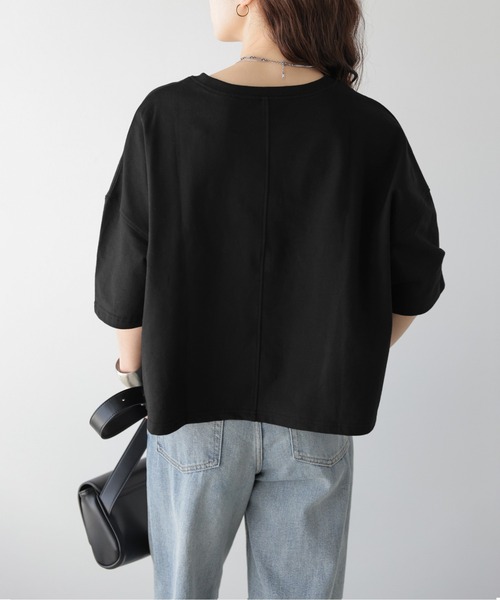 La-gemme(ラジェム)の「ドロップショルダーシンプルTシャツ/体系カバー/着回し自在/イージーケア(Tシャツ/カットソー・レディース・ホワイト/ブラック/グレー・フリー)」の14枚目の写真