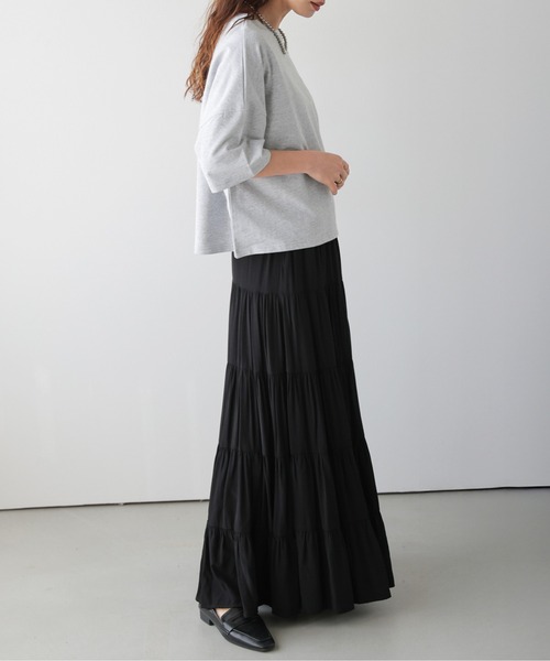 La-gemme(ラジェム)の「ドロップショルダーシンプルTシャツ/体系カバー/着回し自在/イージーケア(Tシャツ/カットソー・レディース・ホワイト/ブラック/グレー・フリー)」の18枚目の写真