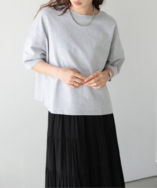La-gemme(ラジェム)の「ドロップショルダーシンプルTシャツ/体系カバー/着回し自在/イージーケア(Tシャツ/カットソー・レディース・ホワイト/ブラック/グレー・フリー)」の19枚目の写真