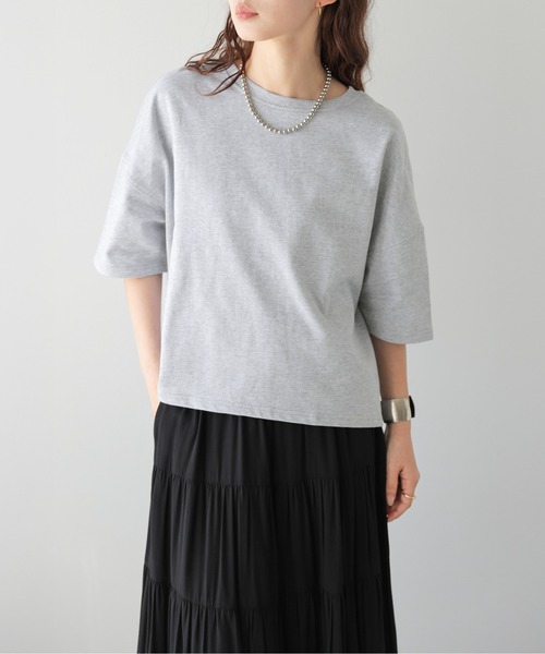 La-gemme(ラジェム)の「ドロップショルダーシンプルTシャツ/体系カバー/着回し自在/イージーケア(Tシャツ/カットソー・レディース・ホワイト/ブラック/グレー・フリー)」の21枚目の写真