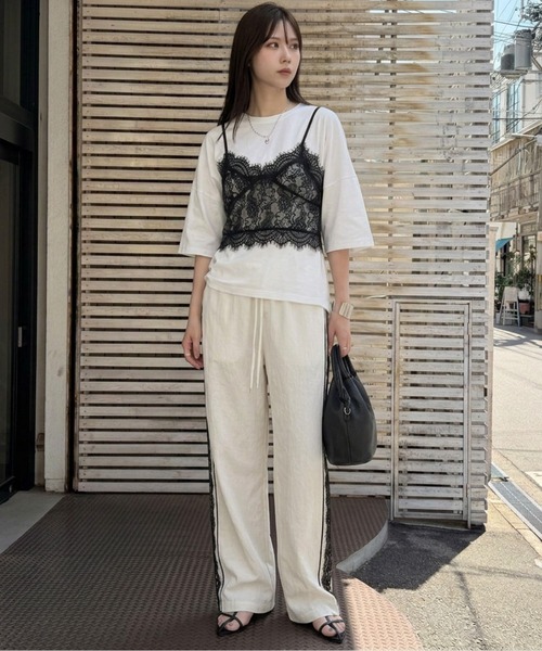 La-gemme(ラジェム)の「ドロップショルダーシンプルTシャツ/体系カバー/着回し自在/イージーケア(Tシャツ/カットソー・レディース・ホワイト/ブラック/グレー・フリー)」の7枚目の写真
