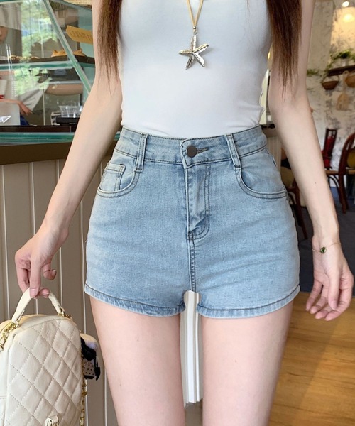 VIBGYOR（ヴィブジョー）の「【LAMPOON】ヒップリボンデニムショーツ（デニムパンツ・レディース・ブルー・LARGE/SMALL/MEDIUM）」の10枚目の写真