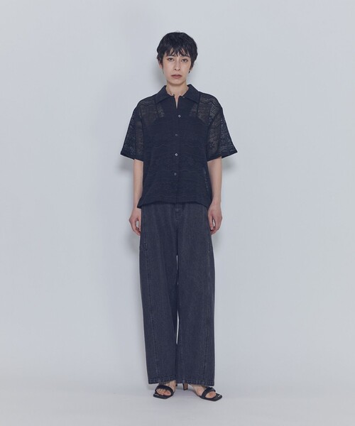 1er Arrondissement(プルミエアロンディスモン)の「ブラックデニムカーブパンツ(デニムパンツ・レディース・ブラック系その他3・38/36)」の4枚目の写真