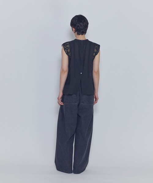 1er Arrondissement(プルミエアロンディスモン)の「ブラックデニムカーブパンツ(デニムパンツ・レディース・ブラック系その他3・38/36)」の9枚目の写真
