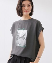 THE SHOP TK | 【ひんやり/防しわ/UV/吸水速乾】さらりと軽やかに着られる プリントTシャツ(Tシャツ/カットソー)
