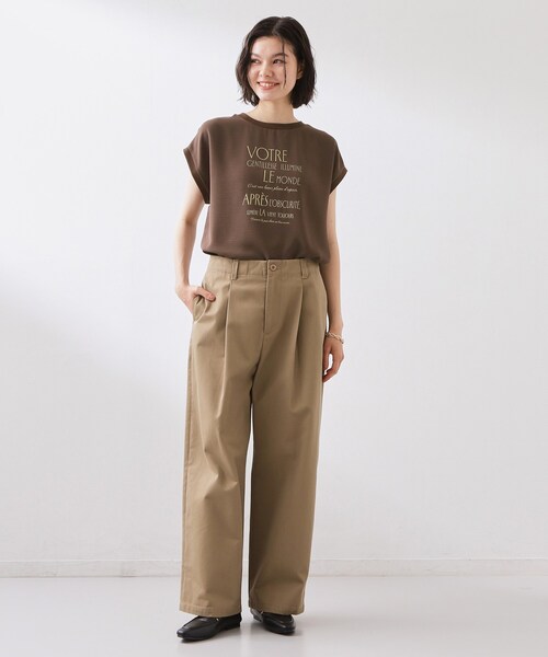 THE SHOP TK （ザ ショップ ティーケー ）の「【ひんやりさらさら】軽やかに着られる プリントTシャツ（Tシャツ/カットソー・レディース・ダークブラウン/ナチュラル/オフホワイト/スミクロ・13/12）」の16枚目の写真