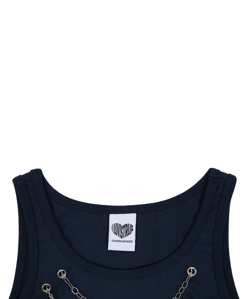 LUVISTRUE(ラヴイズトゥルー)の「SY NECKLACE SONG SLEEVELESS TEE(NAVY)(Tシャツ/カットソー・レディース・その他・FREE)」の4枚目の写真