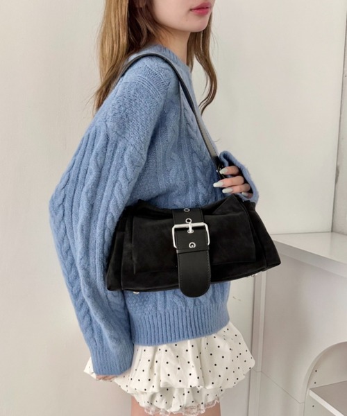 Loueme（ルエム）の「ハトメベルト2WAYショルダーバッグ（ショルダーバッグ・レディース・ピンク/オフホワイト/ブラウン/ライトブルー/ブラック・FREE）」の2枚目の写真