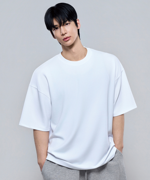 PHYSICAL GARMENTS（フィジカルガーメンツ）の「P2626 ガイロンテンション切り替え半袖Tシャツ[4COLOR]（Tシャツ/カットソー・メンズ・ホワイト/ブラック/チャコール・MEDIUM/LARGE/X-LARGE/XX-LARGE）」の22枚目の写真