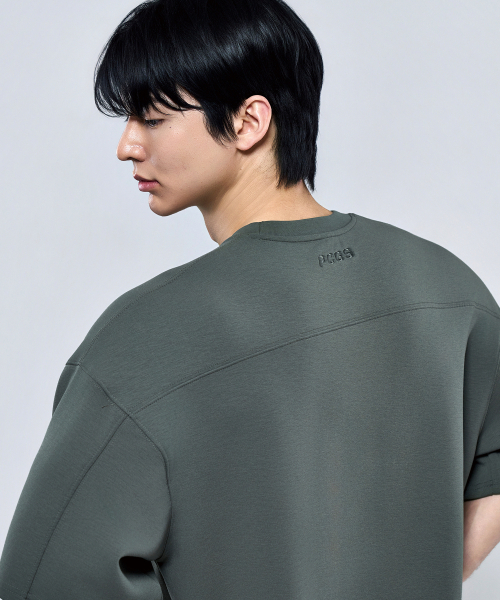 PHYSICAL GARMENTS（フィジカルガーメンツ）の「P2626 ガイロンテンション切り替え半袖Tシャツ[4COLOR]（Tシャツ/カットソー・メンズ・ホワイト/ブラック/チャコール・MEDIUM/LARGE/X-LARGE/XX-LARGE）」の5枚目の写真