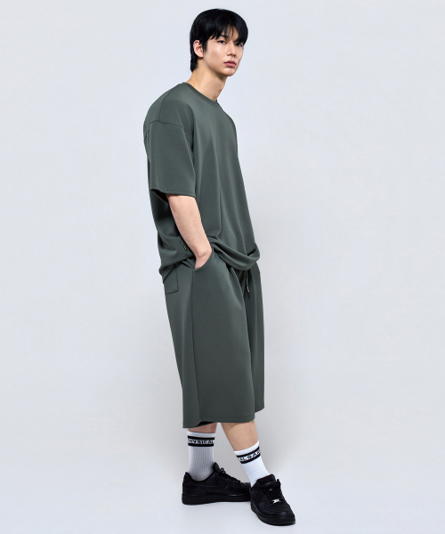 PHYSICAL GARMENTS（フィジカルガーメンツ）の「P2626 ガイロンテンション切り替え半袖Tシャツ[4COLOR]（Tシャツ/カットソー・メンズ・ホワイト/ブラック/チャコール・MEDIUM/LARGE/X-LARGE/XX-LARGE）」の7枚目の写真