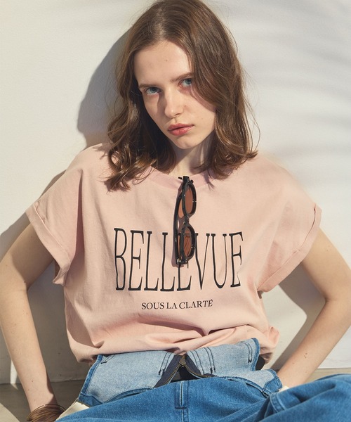 Re Fiina(フィーナ)の「ロールアップスリーブT(Tシャツ/カットソー・レディース・ピンク/ブラウン/オフホワイト/サックスブルー/カーキ・FREE)」の5枚目の写真