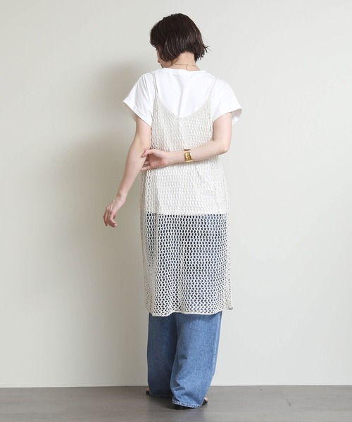 Re Fiina(フィーナ)の「ロールアップスリーブT(Tシャツ/カットソー・レディース・ピンク/ブラウン/オフホワイト/サックスブルー/カーキ・FREE)」の7枚目の写真
