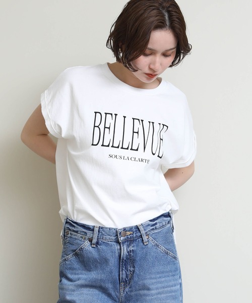 Re Fiina(フィーナ)の「ロールアップスリーブT(Tシャツ/カットソー・レディース・ピンク/ブラウン/オフホワイト/サックスブルー/カーキ・FREE)」の11枚目の写真