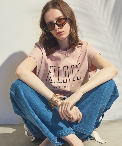 Re Fiina(フィーナ)の「ロールアップスリーブT(Tシャツ/カットソー・レディース・ピンク/ブラウン/オフホワイト/サックスブルー/カーキ・FREE)」の20枚目の写真