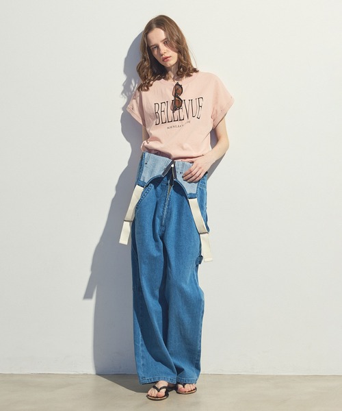 Re Fiina(フィーナ)の「ロールアップスリーブT(Tシャツ/カットソー・レディース・ピンク/ブラウン/オフホワイト/サックスブルー/カーキ・FREE)」の21枚目の写真