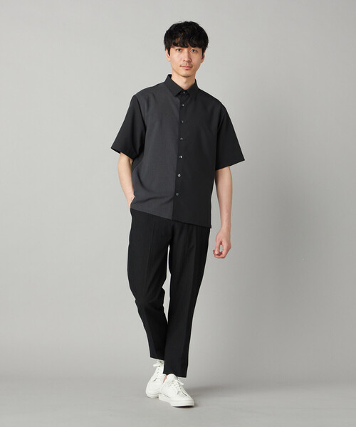 COMME CA MEN(コムサメン)の「Reflax(R)リネンライク カラーブロッキング 半袖シャツ(シャツ/ブラウス・メンズ・ベージュ/サックスブルー/ブラック・S/L/M)」の5枚目の写真
