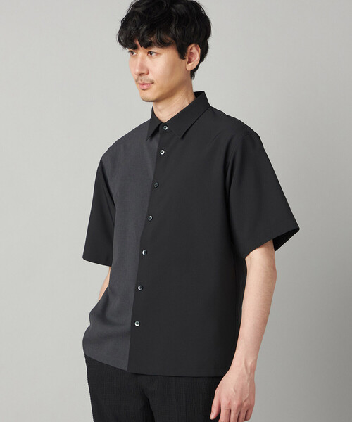 COMME CA MEN(コムサメン)の「Reflax(R)リネンライク カラーブロッキング 半袖シャツ(シャツ/ブラウス・メンズ・ベージュ/サックスブルー/ブラック・S/L/M)」の6枚目の写真