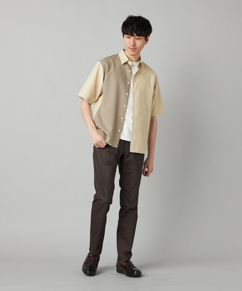 COMME CA MEN(コムサメン)の「Reflax(R)リネンライク カラーブロッキング 半袖シャツ(シャツ/ブラウス・メンズ・ベージュ/サックスブルー/ブラック・S/L/M)」の8枚目の写真