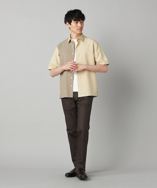 COMME CA MEN(コムサメン)の「Reflax(R)リネンライク カラーブロッキング 半袖シャツ(シャツ/ブラウス・メンズ・ベージュ/サックスブルー/ブラック・S/L/M)」の9枚目の写真