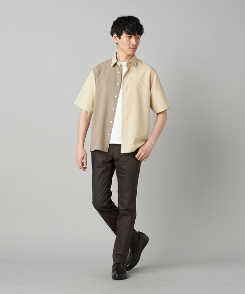 COMME CA MEN(コムサメン)の「Reflax(R)リネンライク カラーブロッキング 半袖シャツ(シャツ/ブラウス・メンズ・ベージュ/サックスブルー/ブラック・S/L/M)」の11枚目の写真