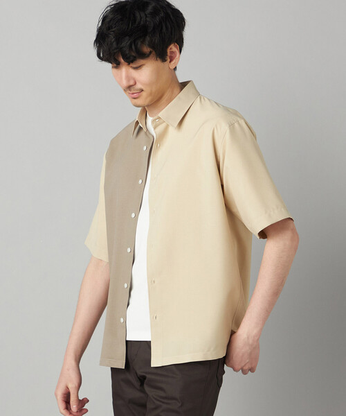 COMME CA MEN(コムサメン)の「Reflax(R)リネンライク カラーブロッキング 半袖シャツ(シャツ/ブラウス・メンズ・ベージュ/サックスブルー/ブラック・S/L/M)」の12枚目の写真