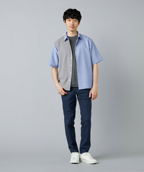 COMME CA MEN(コムサメン)の「Reflax(R)リネンライク カラーブロッキング 半袖シャツ(シャツ/ブラウス・メンズ・ベージュ/サックスブルー/ブラック・S/L/M)」の13枚目の写真