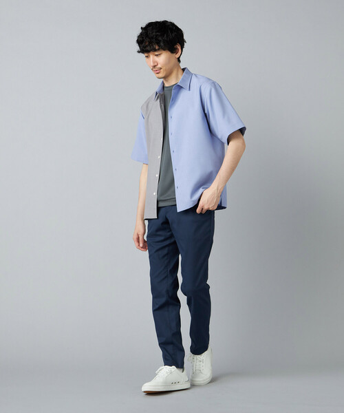 COMME CA MEN(コムサメン)の「Reflax(R)リネンライク カラーブロッキング 半袖シャツ(シャツ/ブラウス・メンズ・ベージュ/サックスブルー/ブラック・S/L/M)」の14枚目の写真