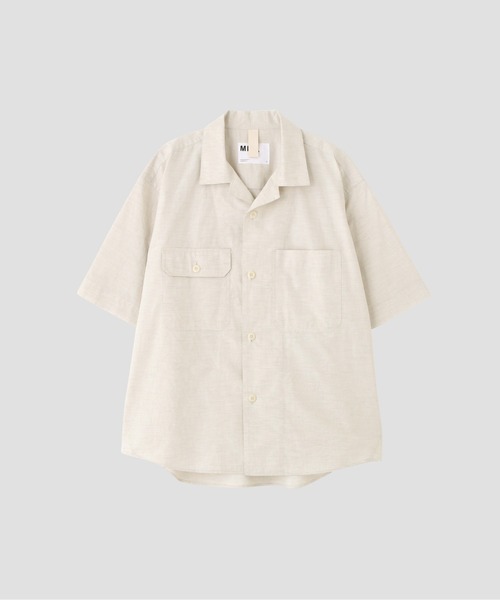 MHL.（エムエイチエル）の「HIGHCOUNT TOP DYED COTTON（シャツ/ブラウス・メンズ・アイボリー/ブルー・SMALL/MEDIUM/LARGE）」の4枚目の写真