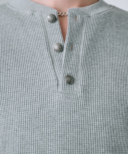 Regen Glanz（レーゲングランツ）の「compact thermal henry neck T-shirt / コンパクトサーマルヘンリーネックTシャツ（Tシャツ/カットソー・メンズ・ワインレッド/ブラック/グレー/パープル・MEDIUM/LARGE/SMALL）」の9枚目の写真