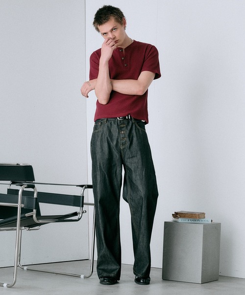 Regen Glanz（レーゲングランツ）の「compact thermal henry neck T-shirt / コンパクトサーマルヘンリーネックTシャツ（Tシャツ/カットソー・メンズ・ワインレッド/ブラック/グレー/パープル・MEDIUM/LARGE/SMALL）」の18枚目の写真