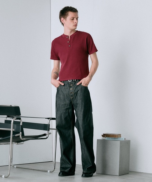 Regen Glanz（レーゲングランツ）の「compact thermal henry neck T-shirt / コンパクトサーマルヘンリーネックTシャツ（Tシャツ/カットソー・メンズ・ワインレッド/ブラック/グレー/パープル・MEDIUM/LARGE/SMALL）」の19枚目の写真