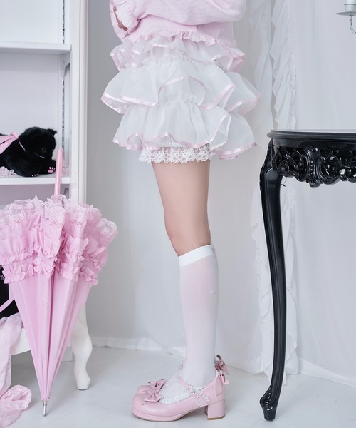 Magia Charm(マギアチャーム)の「オーガンジーフリルショートパンツ(その他パンツ・レディース・ブラック/ホワイト・F)」の5枚目の写真