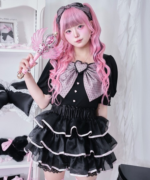 Magia Charm(マギアチャーム)の「オーガンジーフリルショートパンツ(その他パンツ・レディース・ブラック/ホワイト・F)」の7枚目の写真