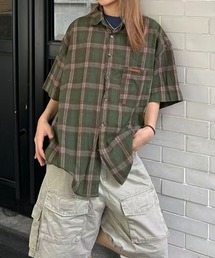 meJane（ミージェーン）の「マドラスチェック柄 BIGサイズ半そでシャツ（シャツ/ブラウス）」