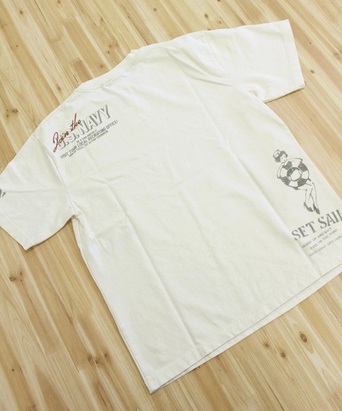 AVIREX（アヴィレックス）の「AGED-LOOK S/S NAVY STENCIL T-SHIRT（Tシャツ/カットソー・メンズ・チャコールグレー/オリーブ/アイボリー・M/XXL/XL/L）」の10枚目の写真