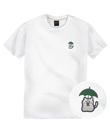 ライトコットン30番手レインニャン刺繍半袖Tシャツ