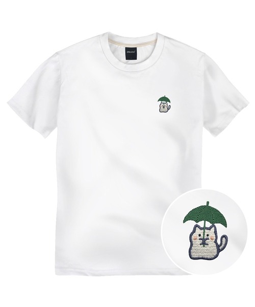 OKSTAR(オクスター)の「ライトコットン30番手レインニャン刺繍半袖Tシャツ(Tシャツ/カットソー・レディース・ホワイト/ブラック・4XL/2XL/LARGE/MEDIUM/SMALL/X-LARGE/3XL)」の2枚目の写真