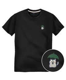 ライトコットン30番手レインニャン刺繍半袖Tシャツ