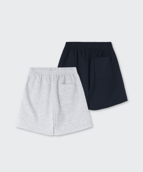 MUSINSA STANDARD KIDS（ムシンサスタンダードキッズ）の「[クールタンダード] ボクサーフィット スウェットショーツ 2パック [ミディアムグレー/ネイビー]（その他パンツ・レディース・その他・110/150/140/130/120/160）」の2枚目の写真