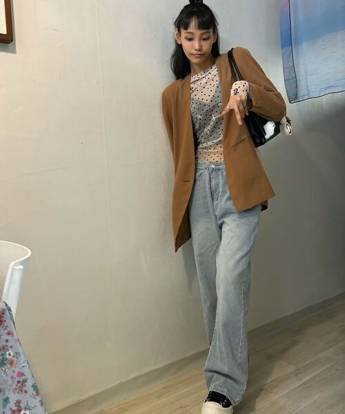 NICK&NICOLE(ニックアンドニコール)の「NICOLE LABEL SEE-THROUGH DOTS TOPS_2 COLOR(Tシャツ/カットソー・レディース・その他・L/M/MEDIUM/LARGE)」の4枚目の写真