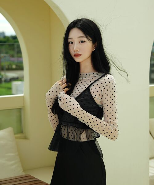 NICK&NICOLE(ニックアンドニコール)の「NICOLE LABEL SEE-THROUGH DOTS TOPS_2 COLOR(Tシャツ/カットソー・レディース・その他・L/M/MEDIUM/LARGE)」の8枚目の写真