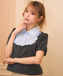 フリルシャツドッキングトップス