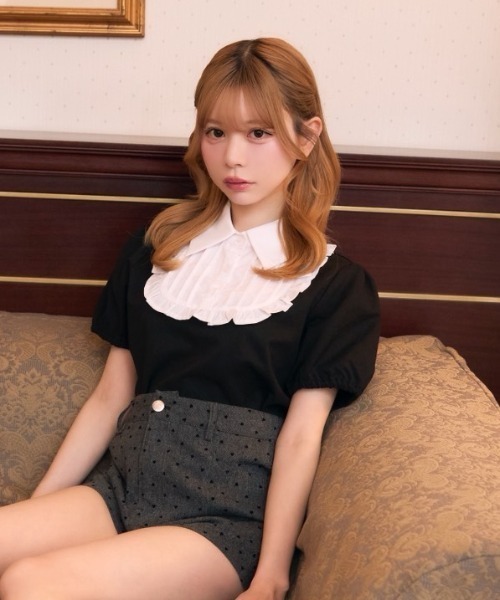 TITTY&CO.（ティティーアンドコー）の「フリルシャツドッキングトップス（シャツ/ブラウス・レディース・グレー/ブラック・FREE）」の11枚目の写真