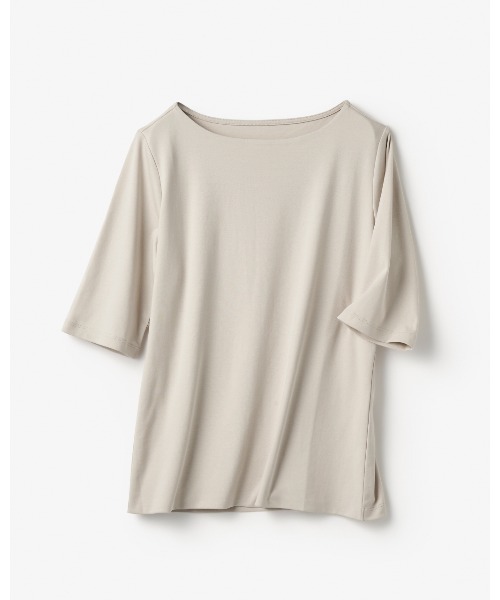 DoCLASSE( ドゥクラッセ)の「【ボートネック・5分袖/スーピマ・DoT】(Tシャツ/カットソー・レディース・ホワイト/ブラック/グリーン/ダークネイビー/ライトグレー・L/M/S/LL/3L)」の10枚目の写真