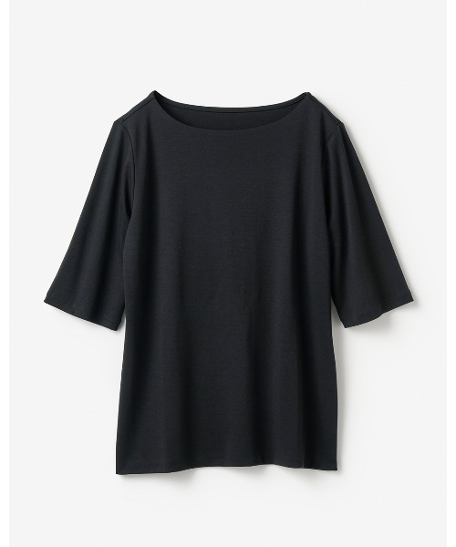 DoCLASSE( ドゥクラッセ)の「【ボートネック・5分袖/スーピマ・DoT】(Tシャツ/カットソー・レディース・ホワイト/ブラック/グリーン/ダークネイビー/ライトグレー・L/M/S/LL/3L)」の13枚目の写真